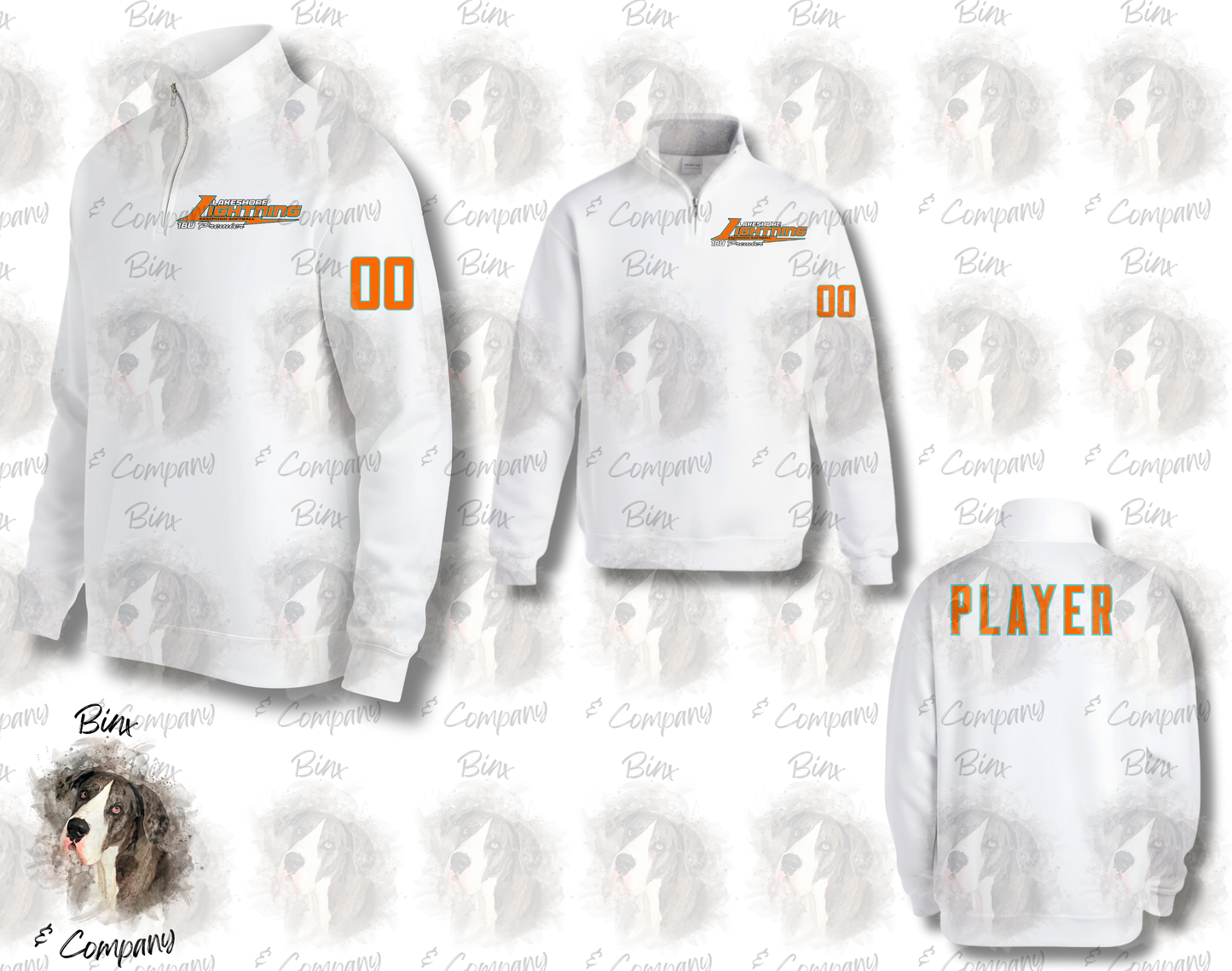 1/4 Zip Sweatshirt • Design 1