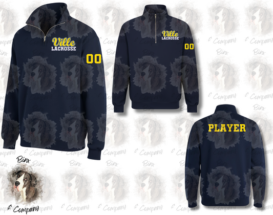 1/4 Zip Sweatshirt • Design 1 Pocket Logo