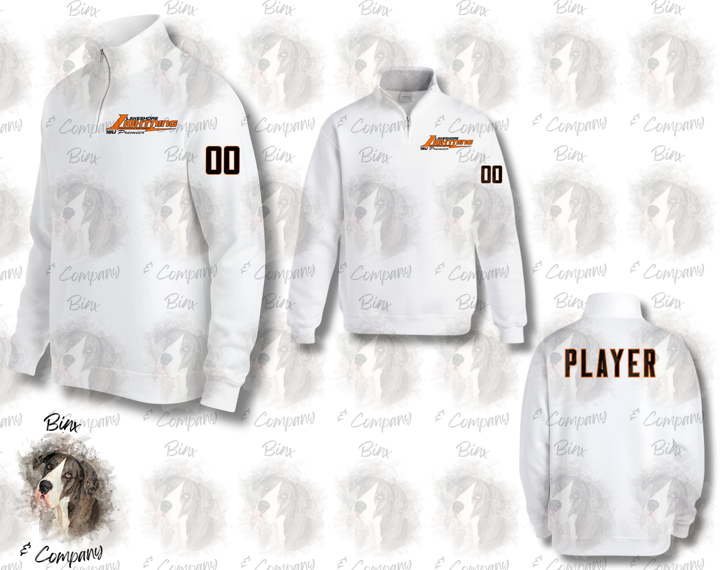 1/4 Zip Sweatshirt • Design 2