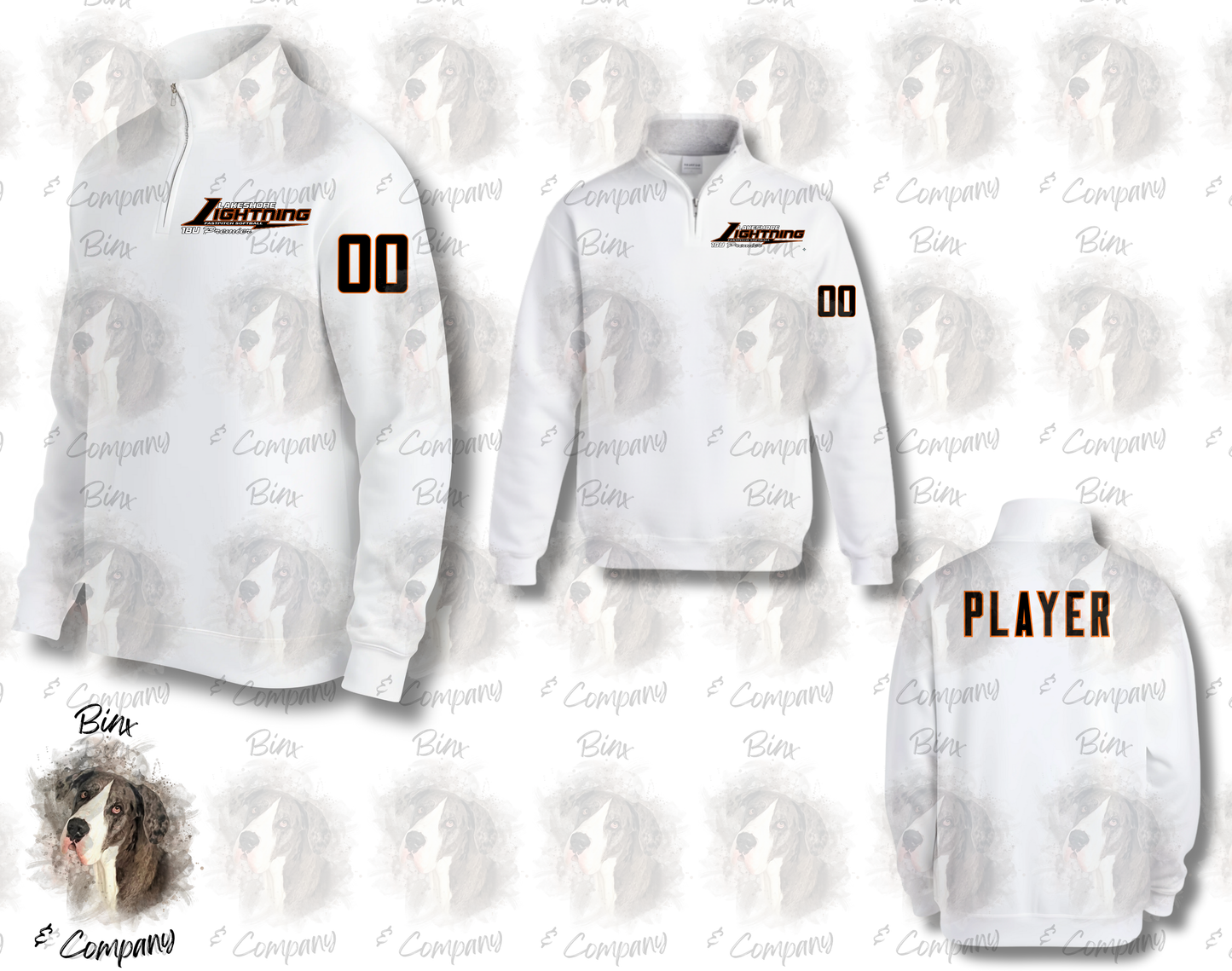 1/4 Zip Sweatshirt • Design 3