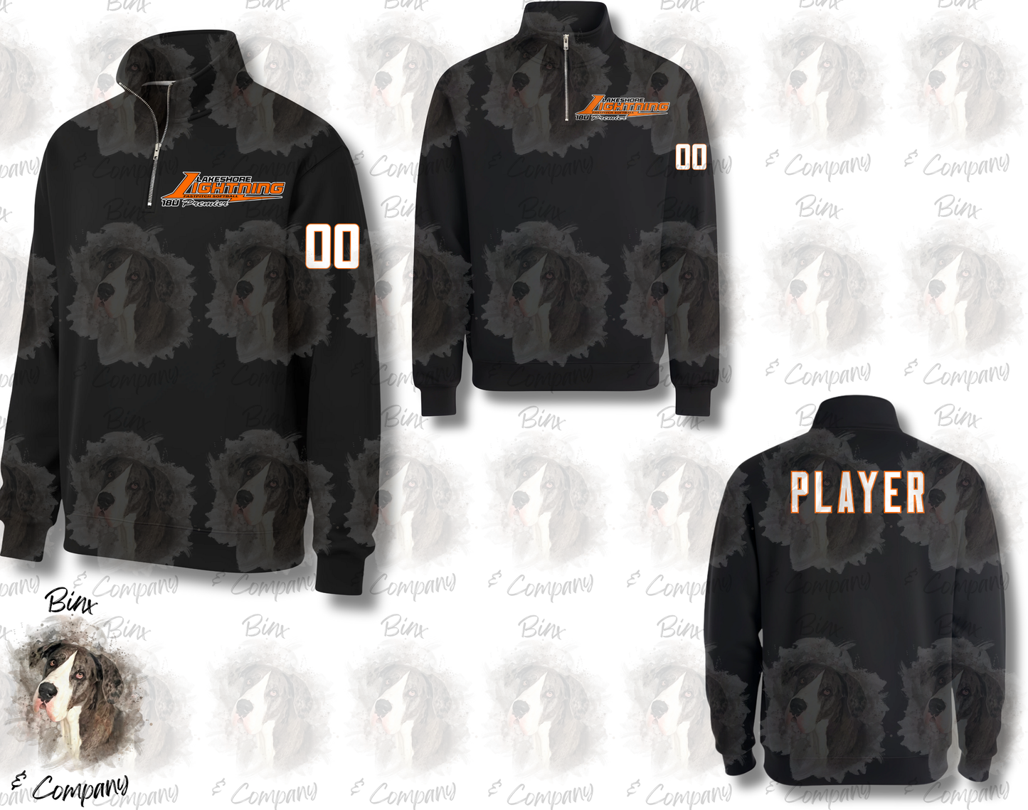 1/4 Zip Sweatshirt • Design 2