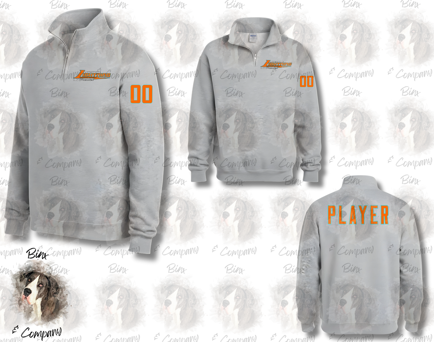 1/4 Zip Sweatshirt • Design 1