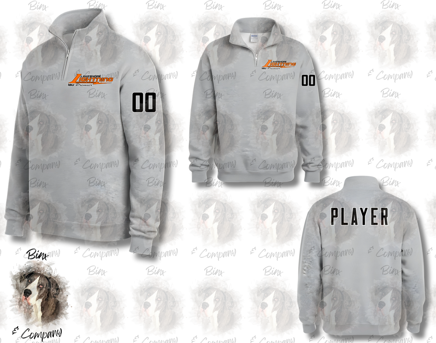 1/4 Zip Sweatshirt • Design 2