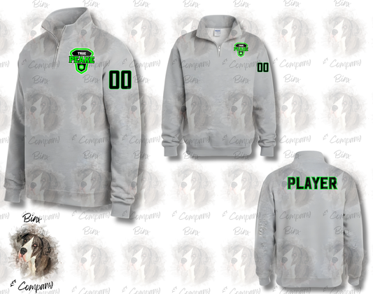 1/4 Zip Sweatshirt • Design 2 Pocket Logo