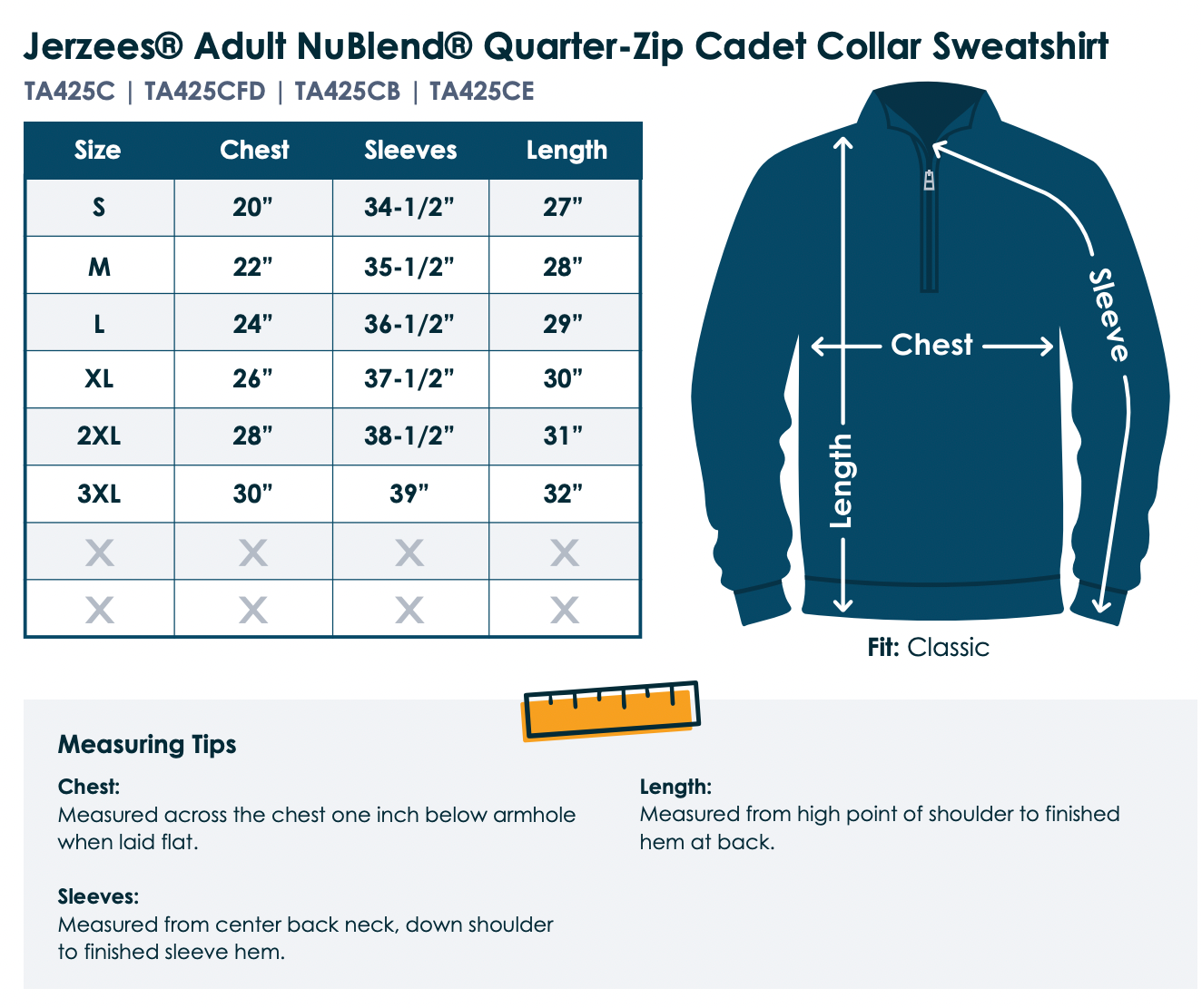 1/4 Zip Sweatshirt • Design 1 Pocket Logo