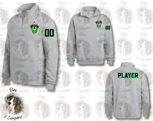 1/4 Zip Sweatshirt • Design 1 Pocket Logo