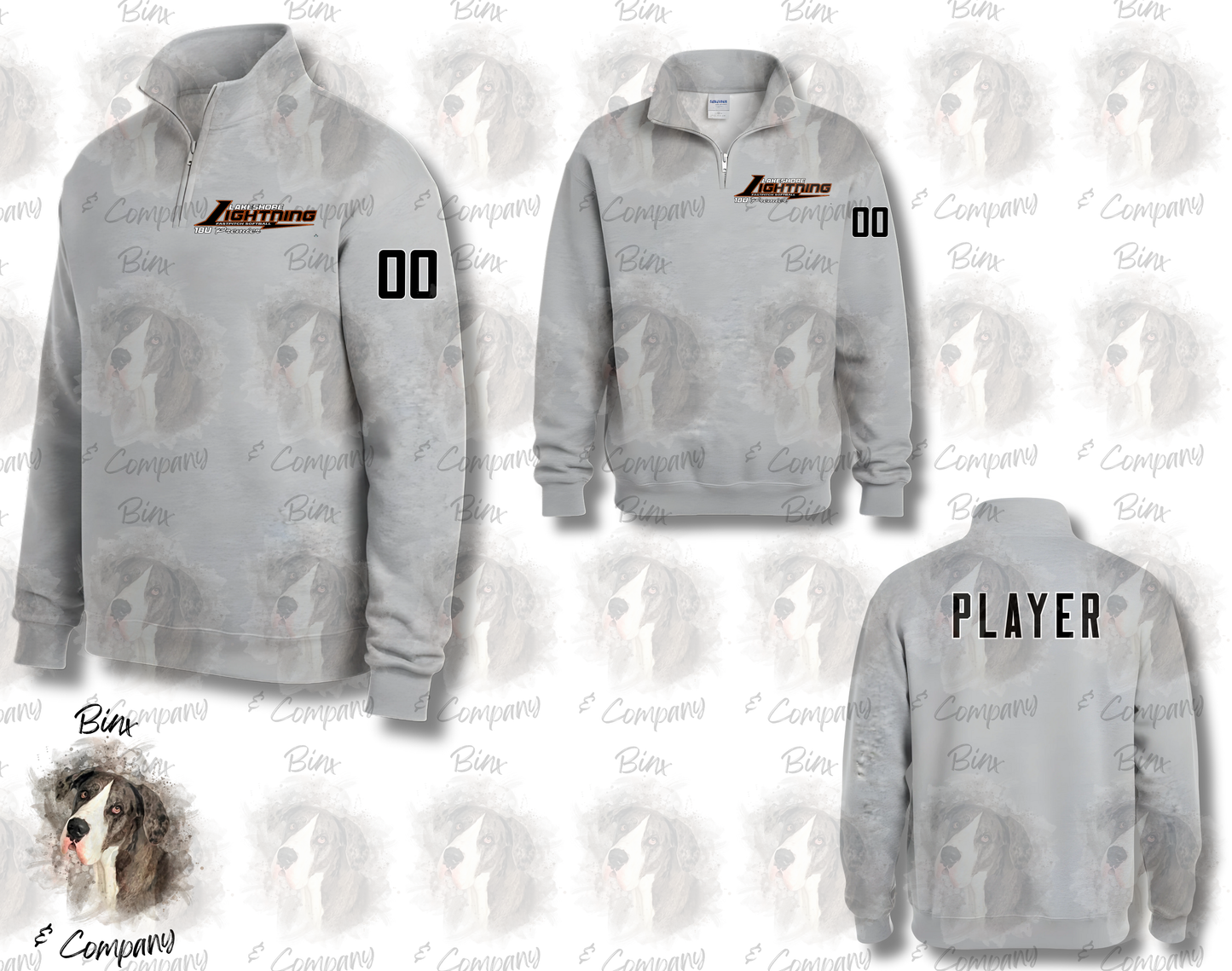 1/4 Zip Sweatshirt • Design 3