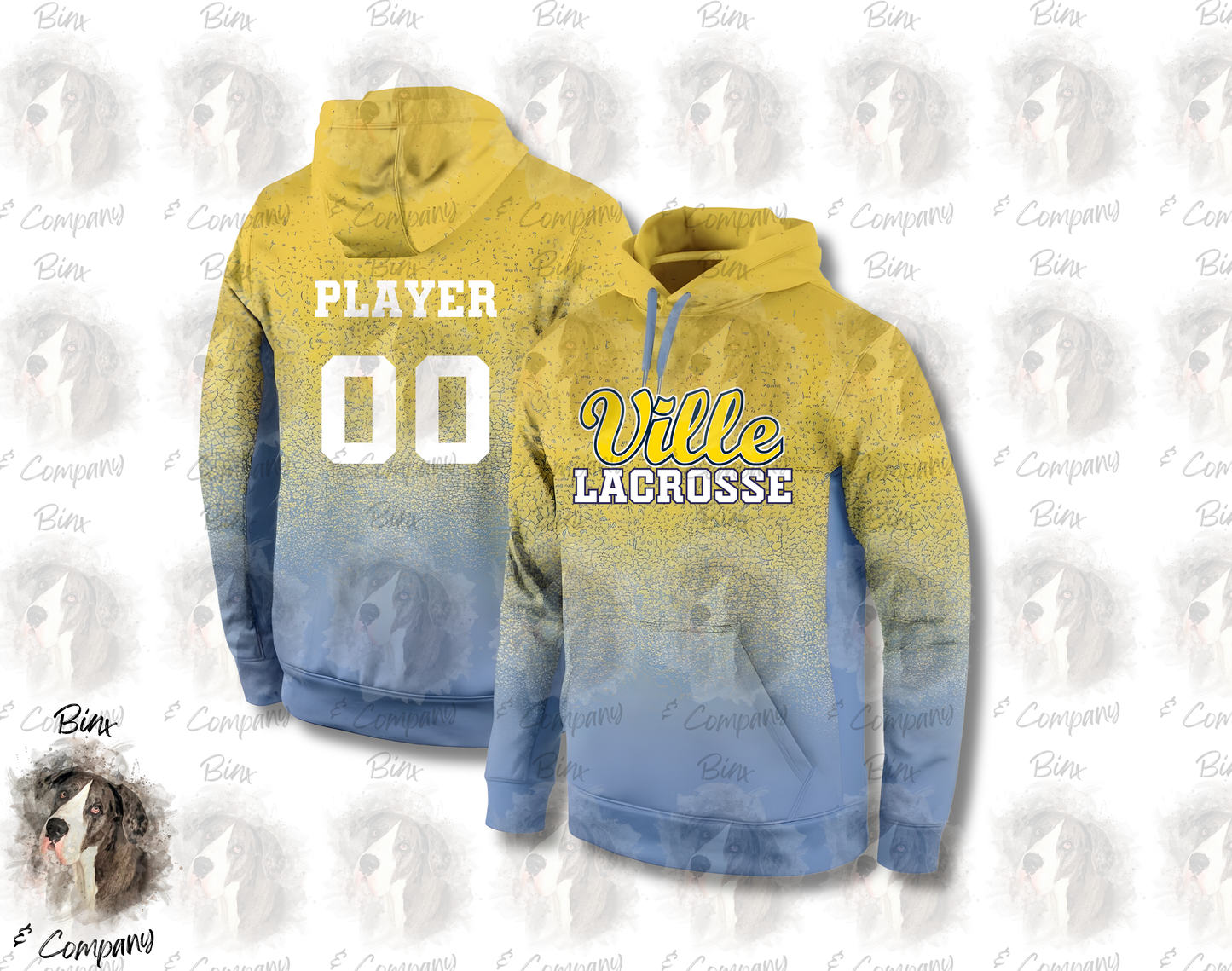 Blue Gold Ombre Splatter • Design 1
